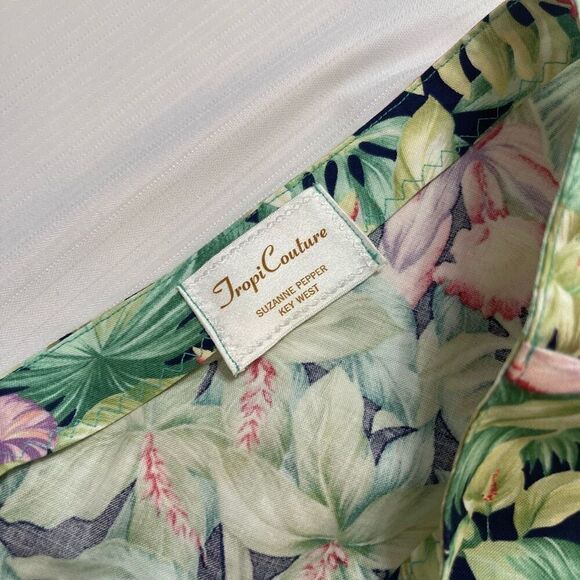 Tropi Couture Suzanne Pepper Key West Palm Floral Hawaiian VTG Dress Size Large - Picture 3 of 5
